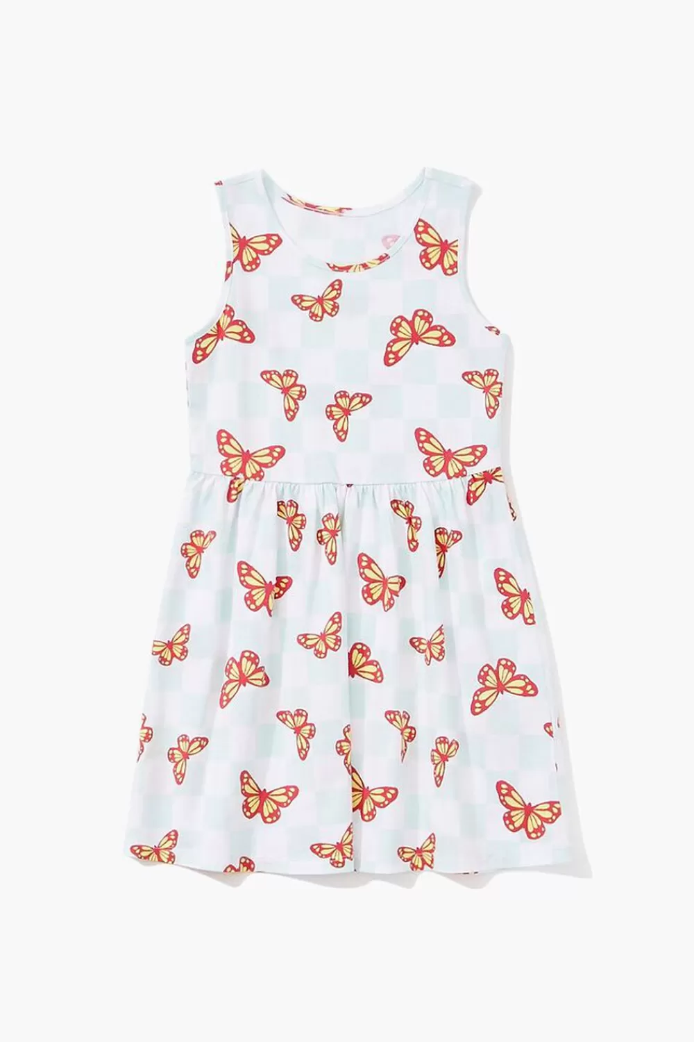 Dresses + Rompers>Forever 21 Girls Butterfly Checkered Dress (Kids) Blue/Multi