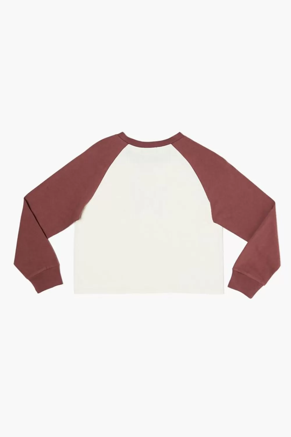 Tops>Forever 21 Girls Butterfly Graphic Baseball Tee (Kids) Burgundy/Multi