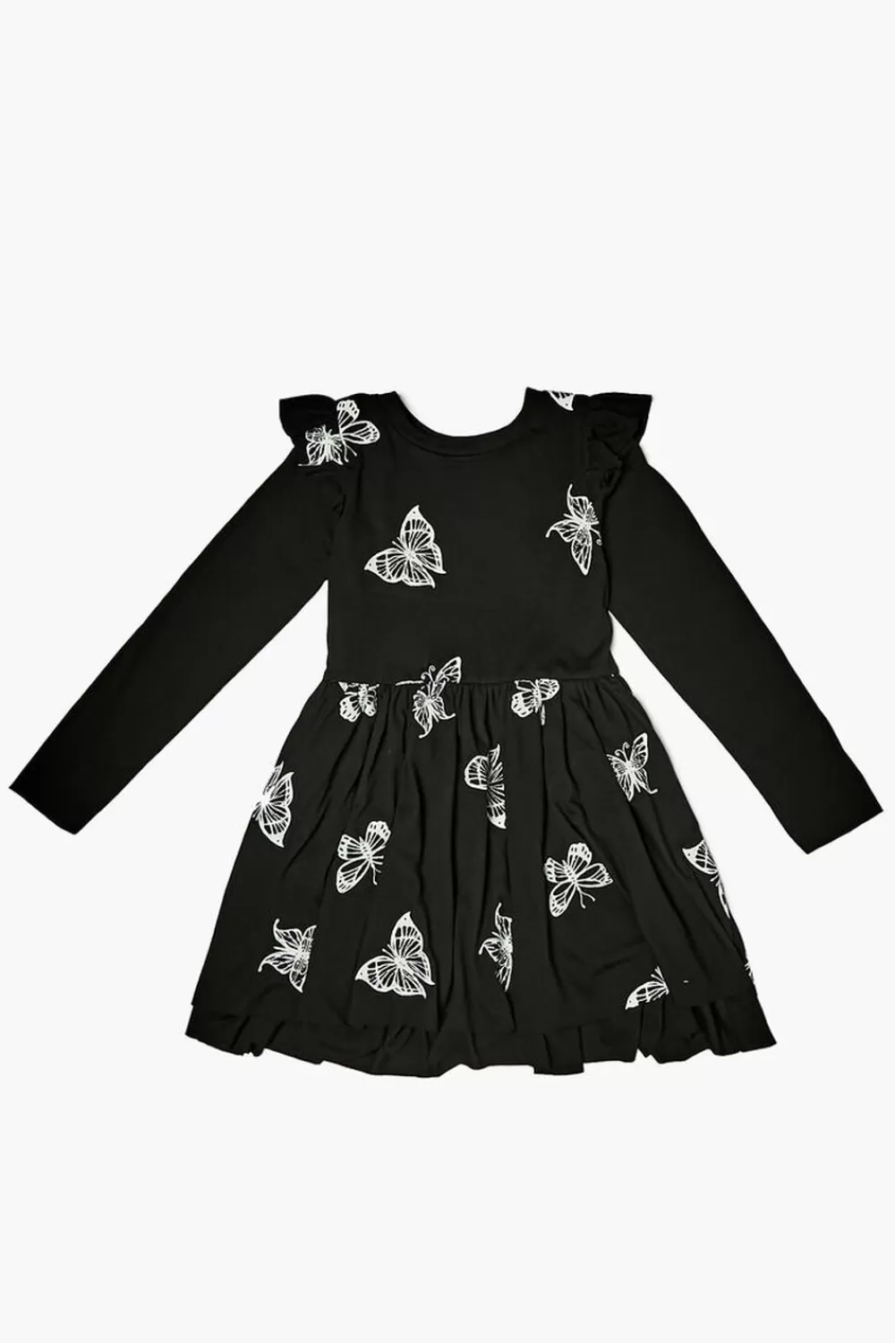 Dresses + Rompers>Forever 21 Girls Butterfly Print Dress (Kids) Black/White