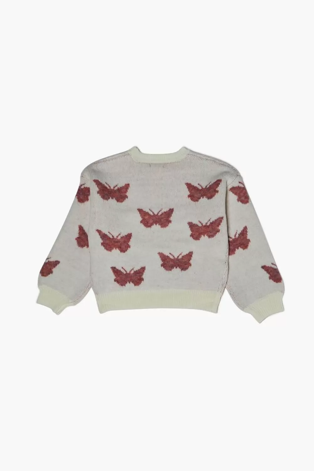 Sweaters + Cardigans>Forever 21 Girls Butterfly Print Sweater (Kids) Cream/Multi