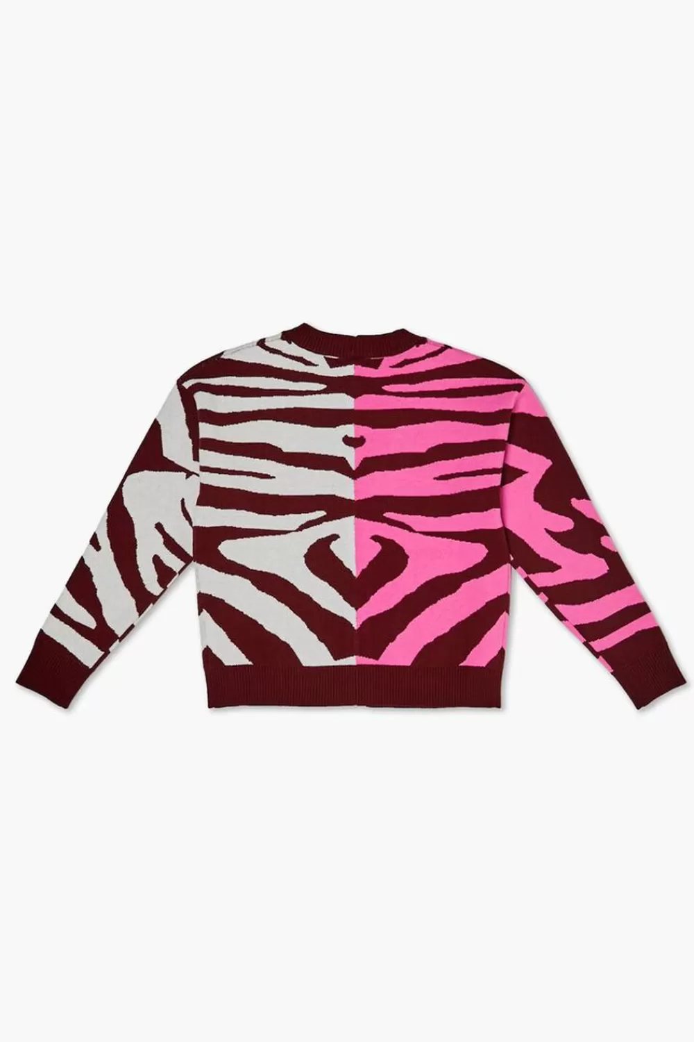 Sweaters + Cardigans>Forever 21 Girls Colorblock Zebra Cardigan (Kids) Pink/Multi