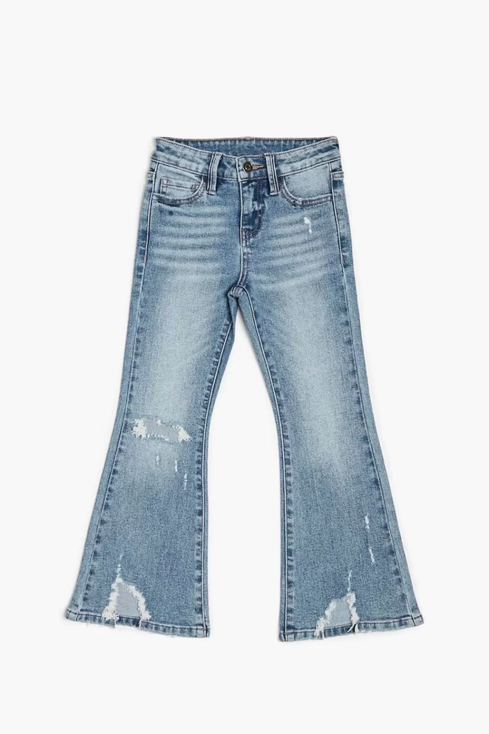 Bottoms>Forever 21 Girls Distressed Flare Jeans (Kids) Medium Denim