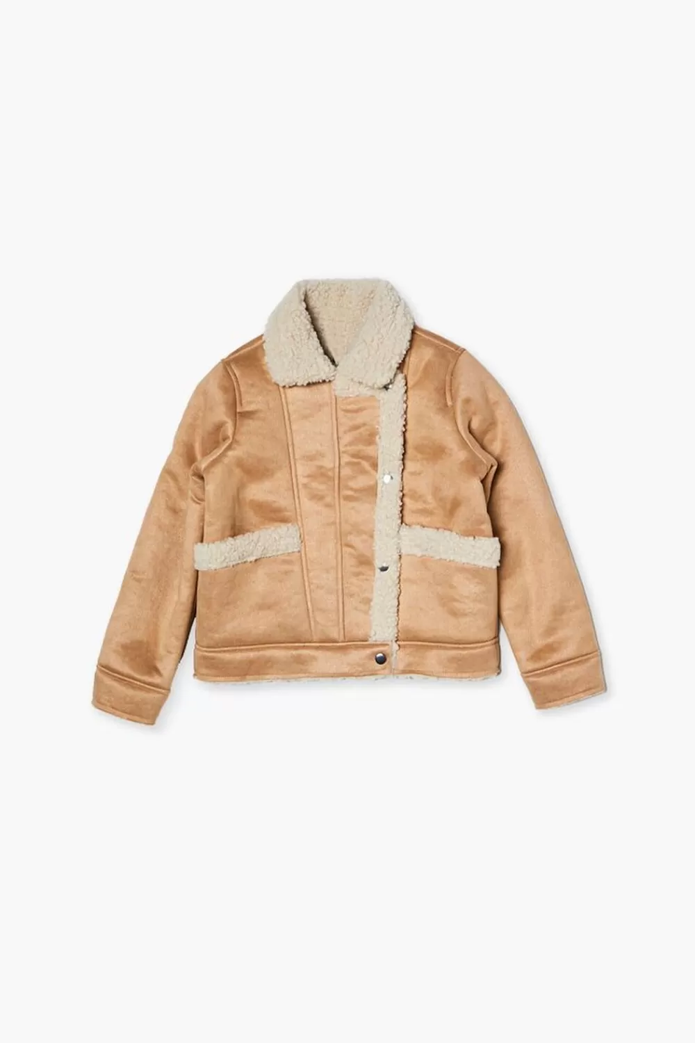 Jackets + Outerwear>Forever 21 Girls Faux Suede Jacket (Kids) Tan