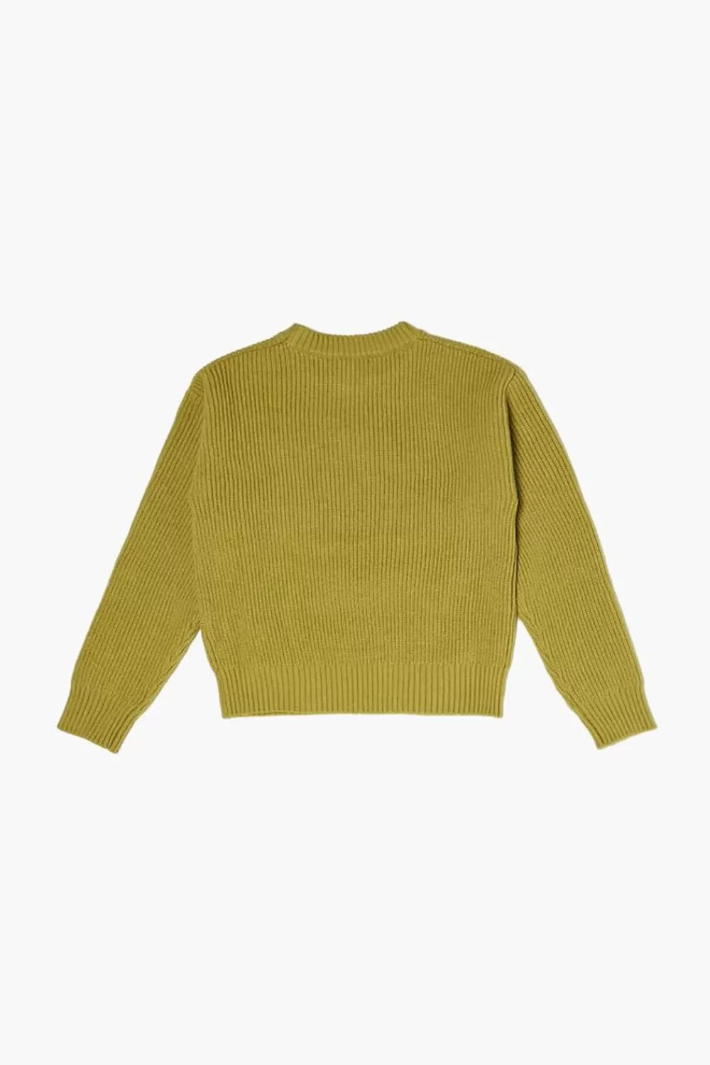 Sweaters + Cardigans>Forever 21 Girls Flower Graphic Sweater (Kids) Olivine /Multi