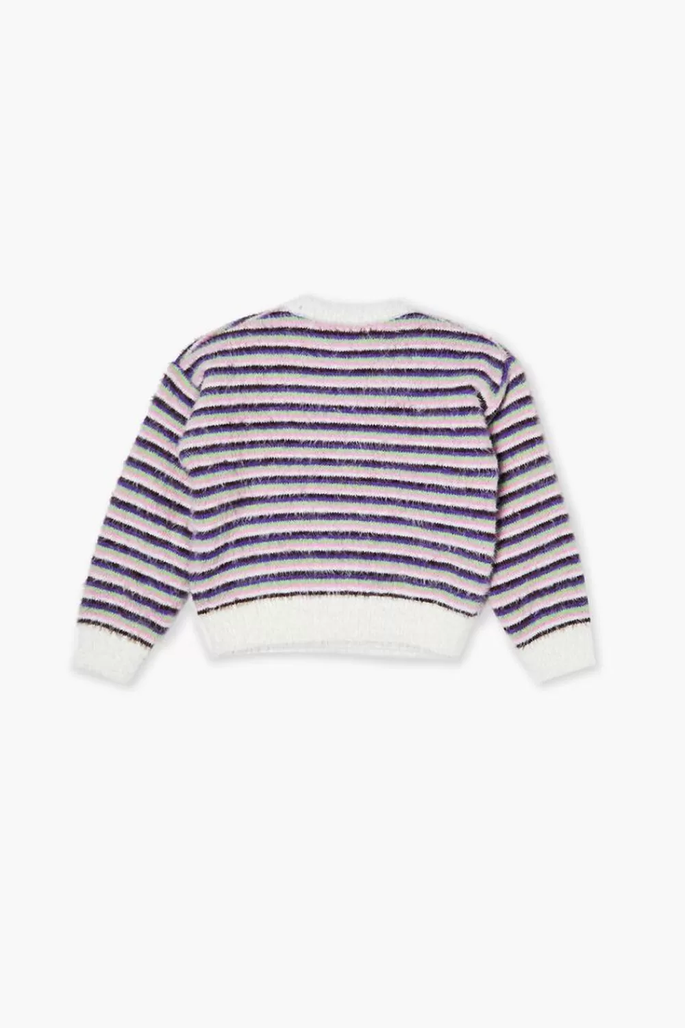 Sweaters + Cardigans>Forever 21 Girls Fuzzy Flower Graphic Sweater (Kids) Cream/Multi