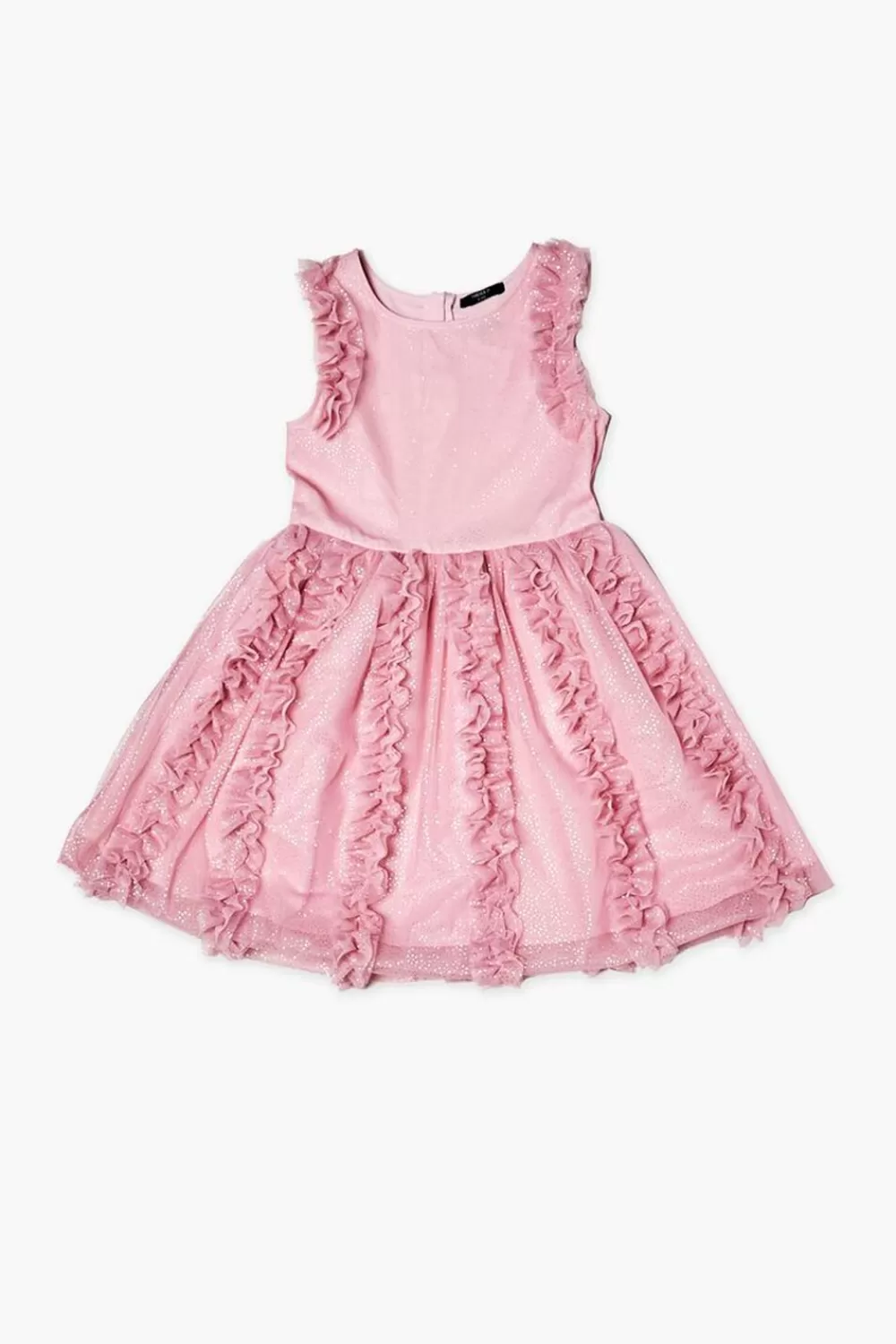 Dresses + Rompers>Forever 21 Girls Glitter Ruffle-Trim Dress (Kids) Pink
