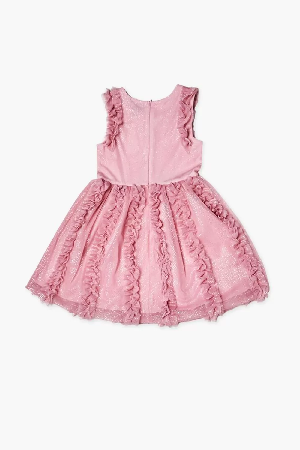Dresses + Rompers>Forever 21 Girls Glitter Ruffle-Trim Dress (Kids) Pink