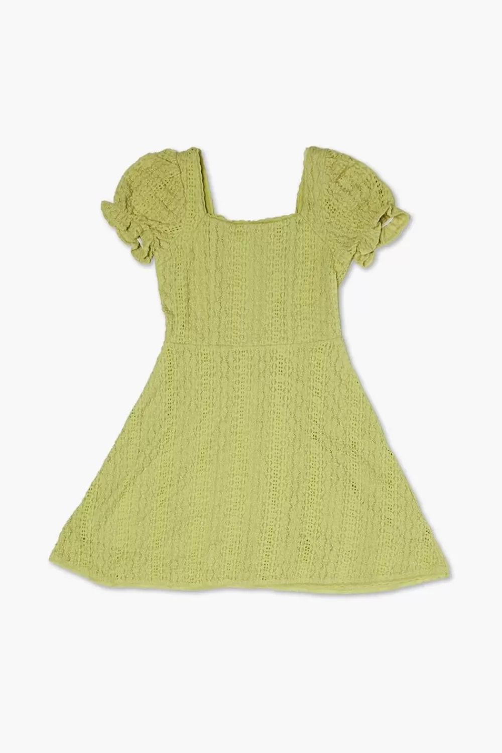 Dresses + Rompers>Forever 21 Girls Lace Puff-Sleeve Dress (Kids) Green
