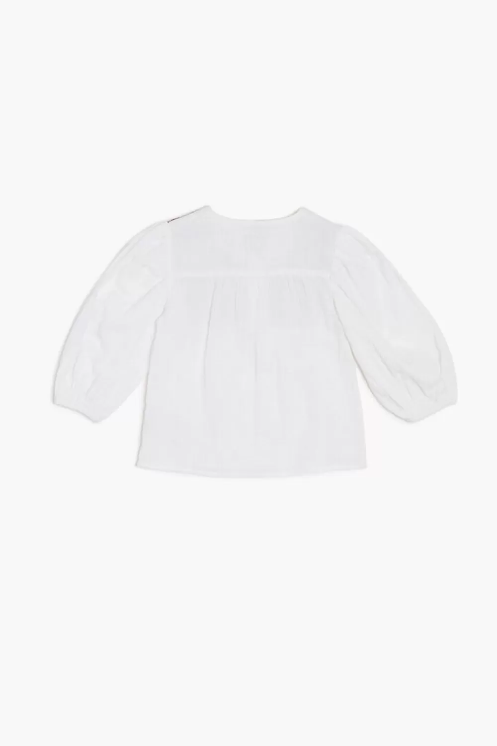 Tops>Forever 21 Girls Leaf Embroidered Top (Kids) White/Brown