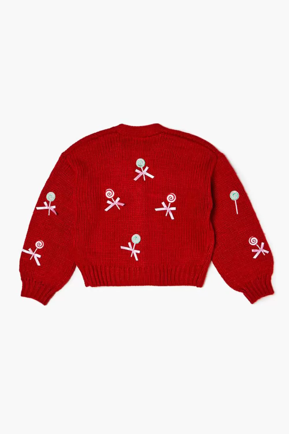Sweaters + Cardigans>Forever 21 Girls Lollipop Cardigan Sweater (Kids) Red/Multi