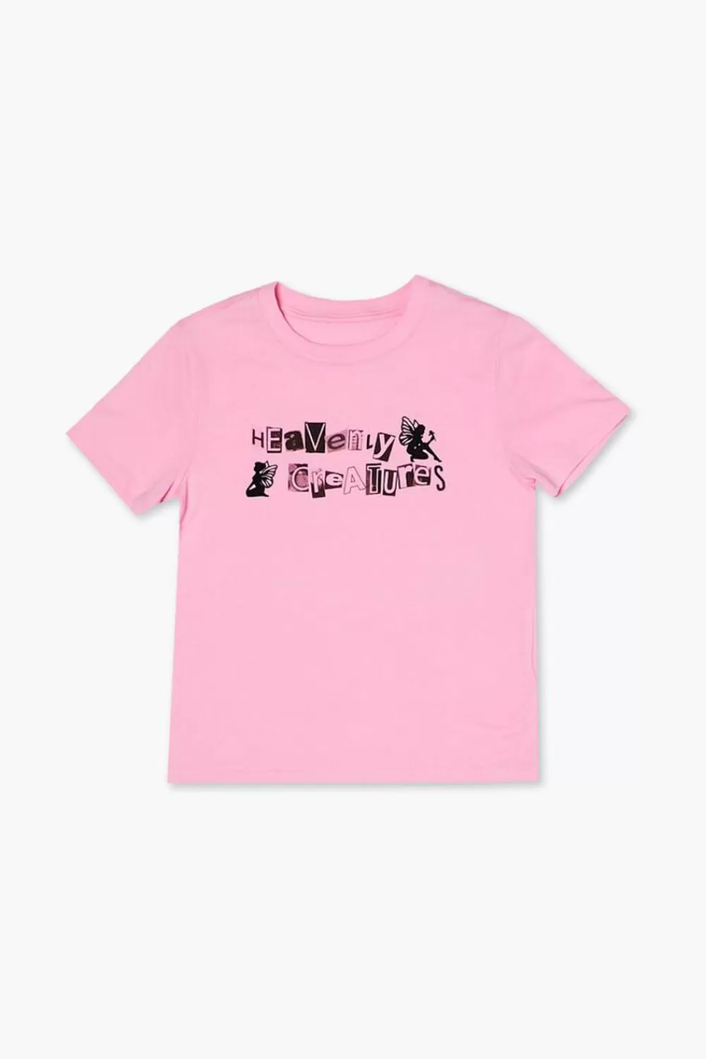 Tops>Forever 21 Girls Organically Grown Cotton Tee (Kids) Pink/Black