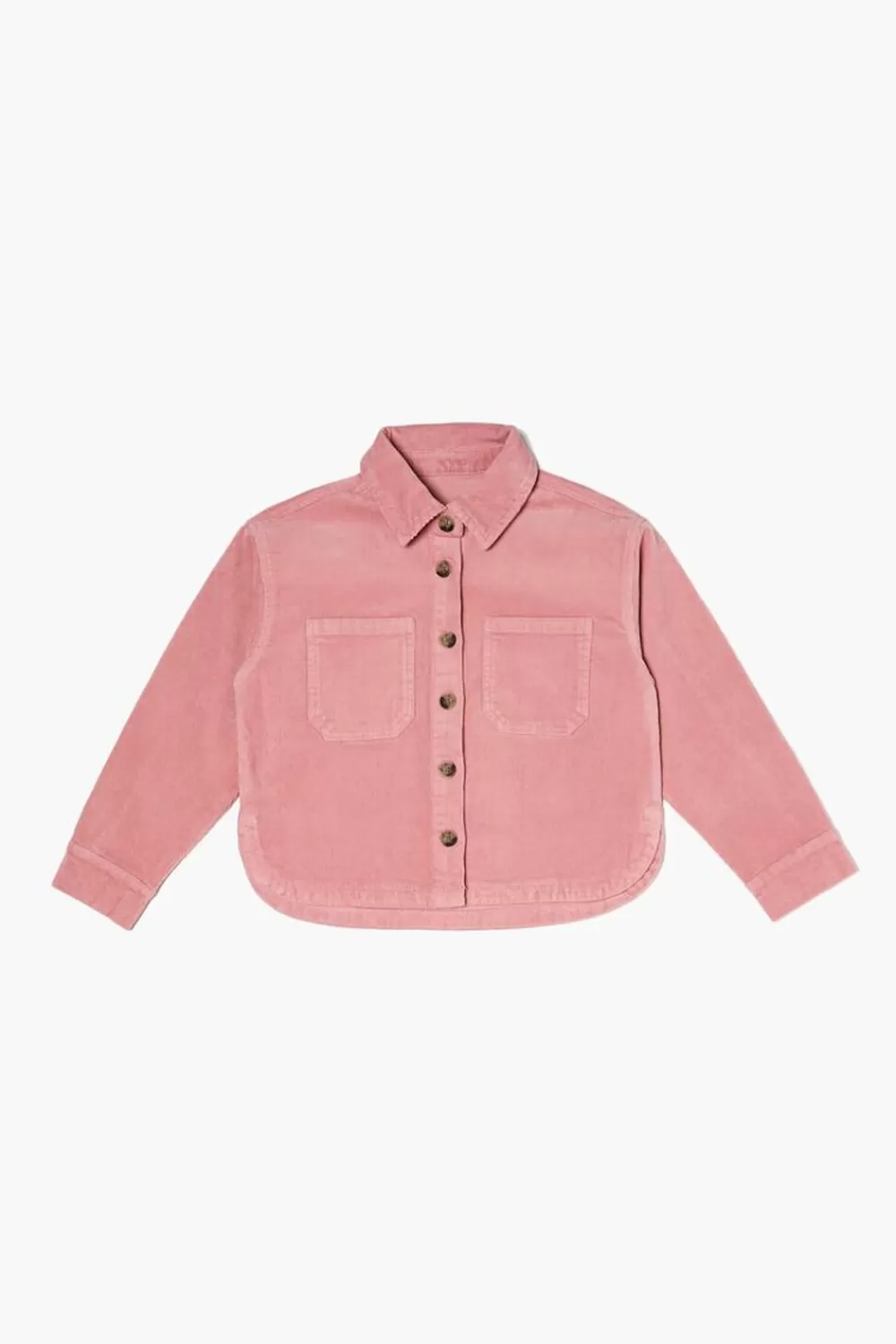 Jackets + Outerwear>Forever 21 Girls Patch Pocket Jacket (Kids) Adobe Rose