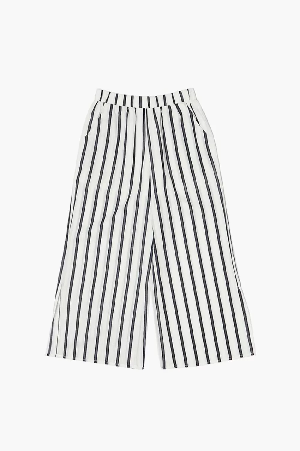 Bottoms>Forever 21 Girls Pinstriped Wide-Leg Pants (Kids) Cream/Blue