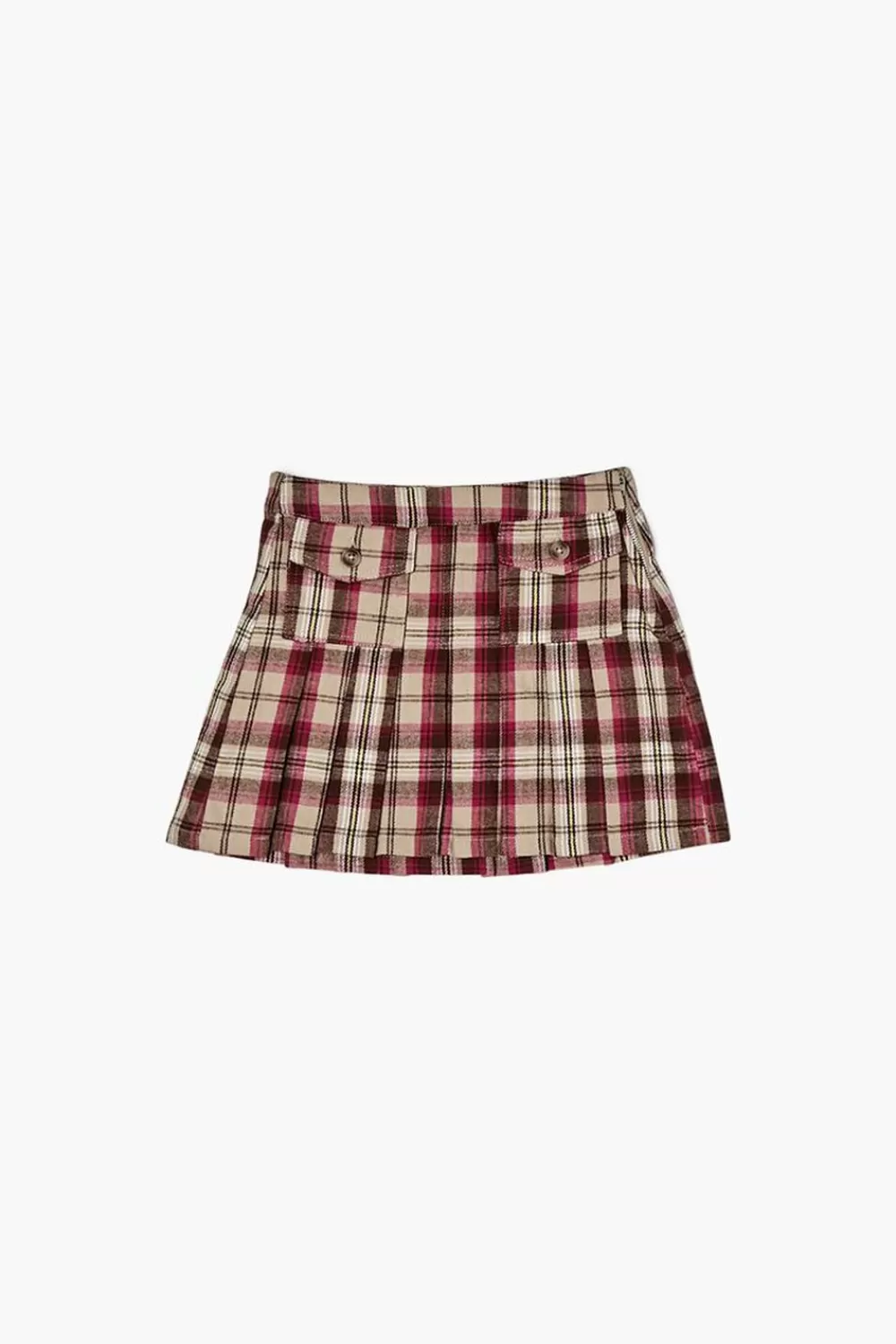Bottoms>Forever 21 Girls Plaid A-Line Skirt (Kids) Tan/Multi