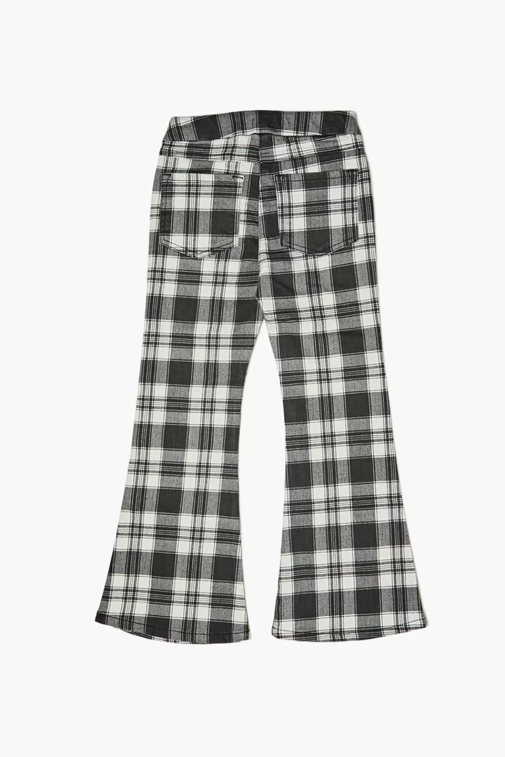 Bottoms>Forever 21 Girls Plaid Flare Pants (Kids) Black/White