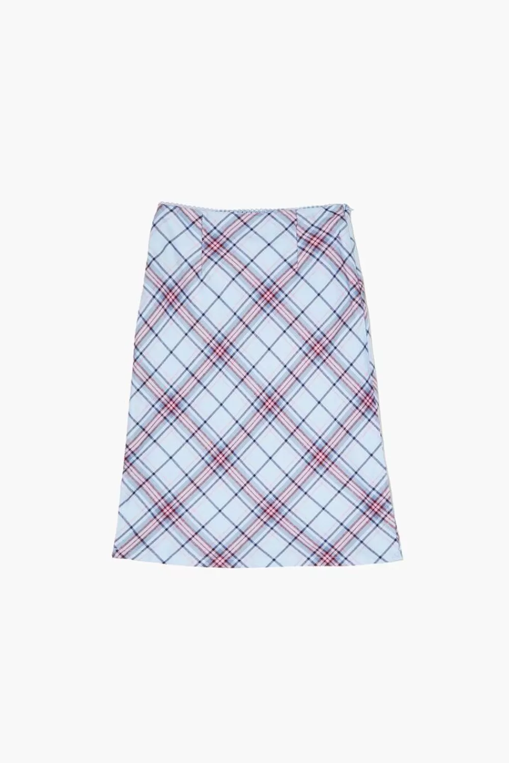 Bottoms>Forever 21 Girls Plaid Midi Skirt (Kids) Cloud/Multi