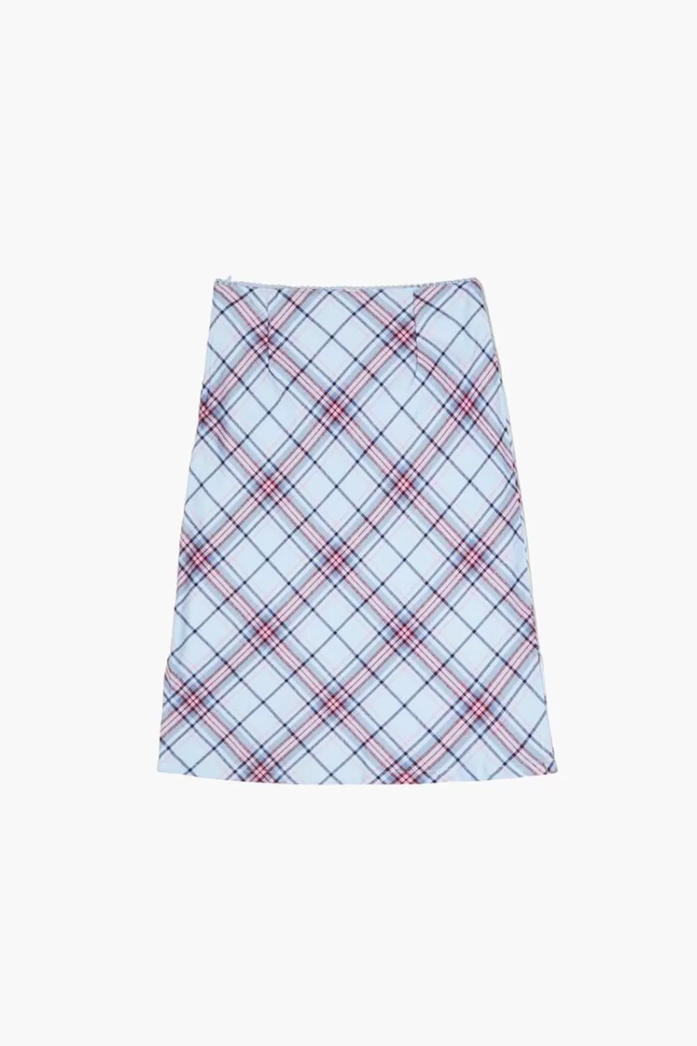 Bottoms>Forever 21 Girls Plaid Midi Skirt (Kids) Cloud/Multi