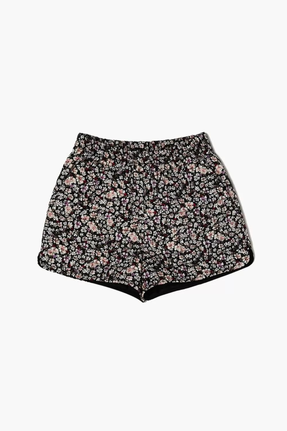 Bottoms>Forever 21 Girls Quilted Floral Print Shorts (Kids) Black/Multi