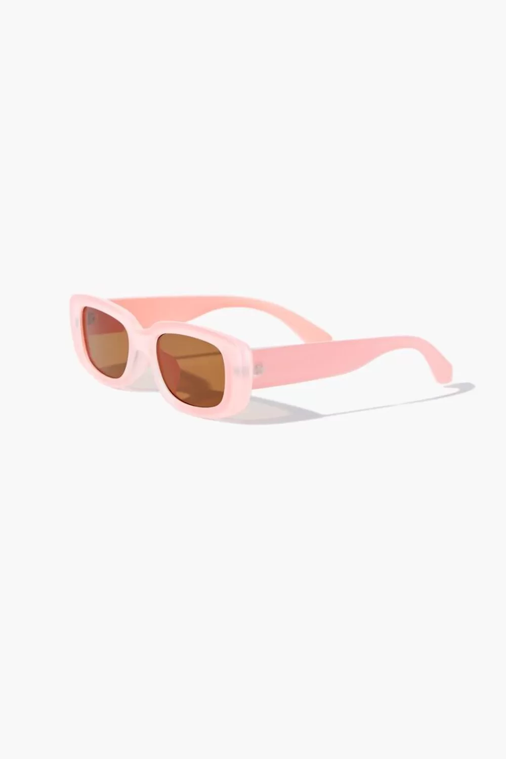 Accessories>Forever 21 Girls Rectangular Frame Sunglasses (Kids) Pink/Brown
