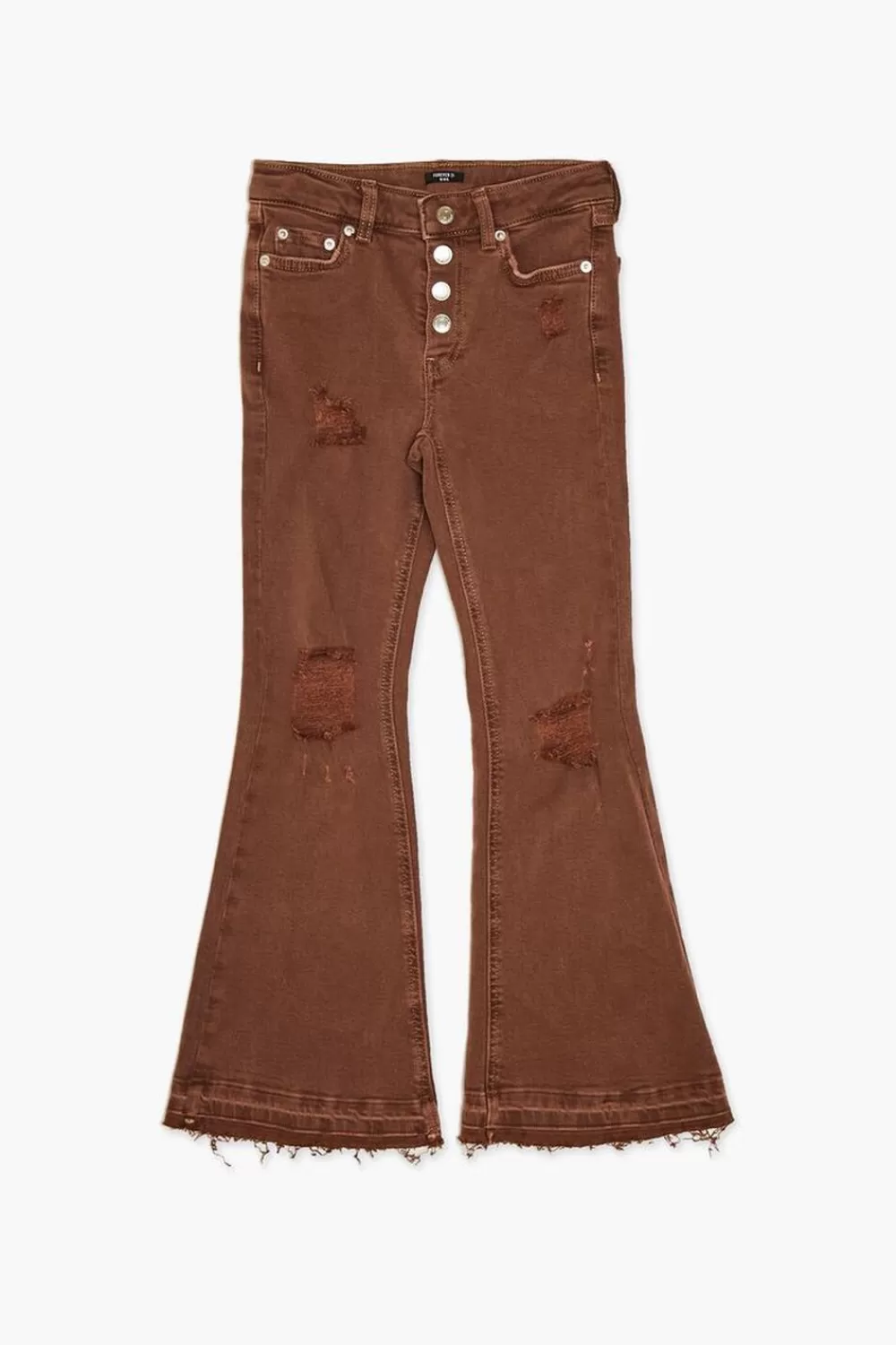 Bottoms>Forever 21 Girls Recycled Cotton Flare Jeans (Kids) Brown