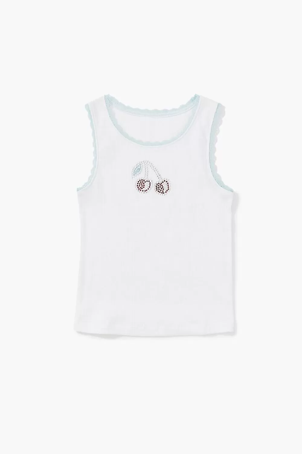 Tops>Forever 21 Girls Rhinestone Cherry Tank Top (Kids) White/Multi