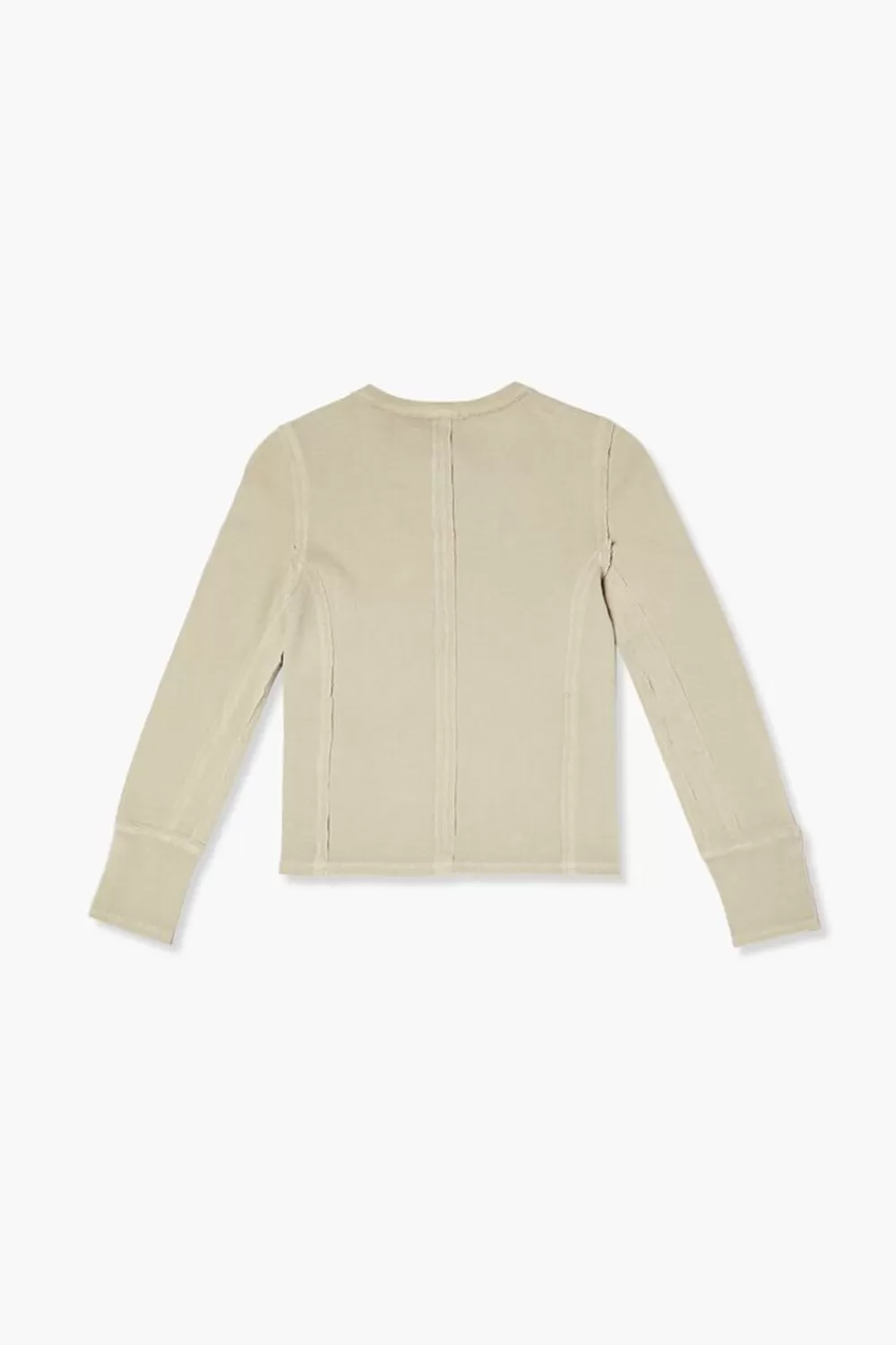Tops>Forever 21 Girls Ribbed Henley Top (Kids) Taupe