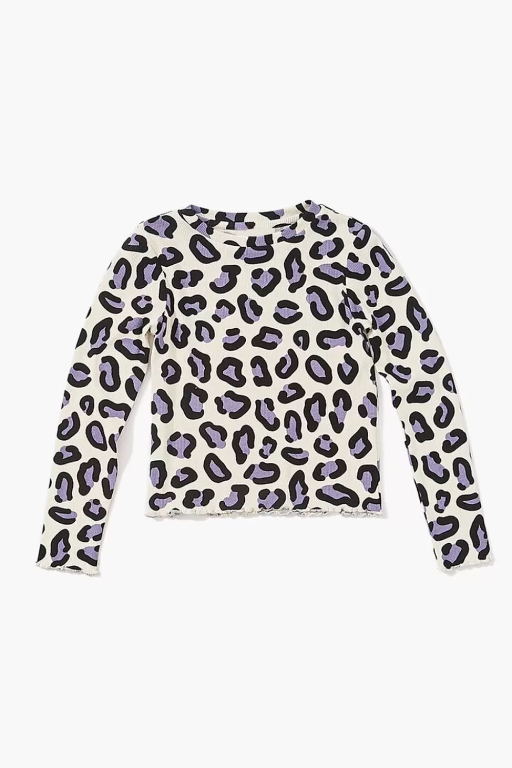 Tops>Forever 21 Girls Ribbed Leopard Tee (Kids) Cream/Multi