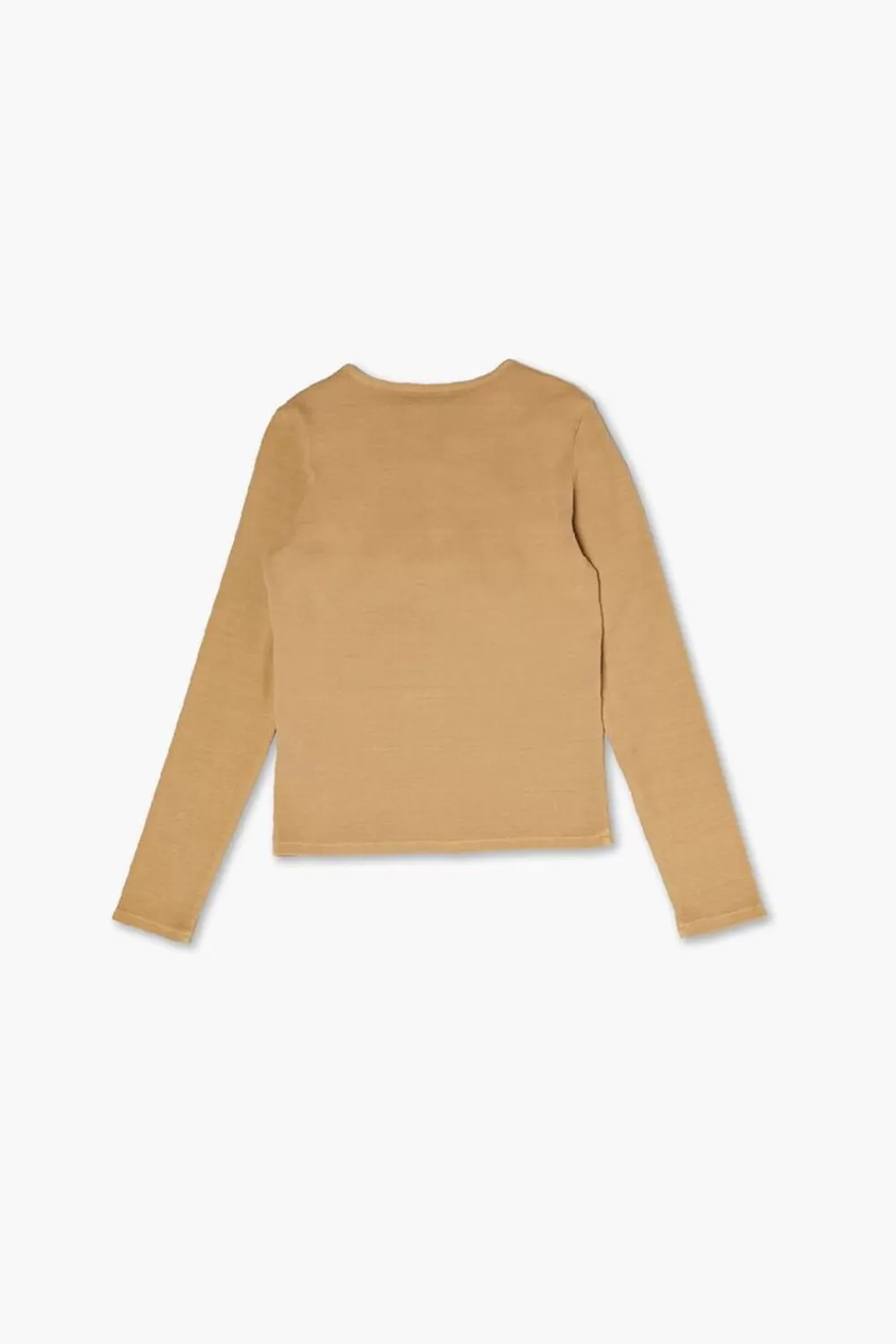 Tops>Forever 21 Girls Rib-Knit Henley Top (Kids) Amber