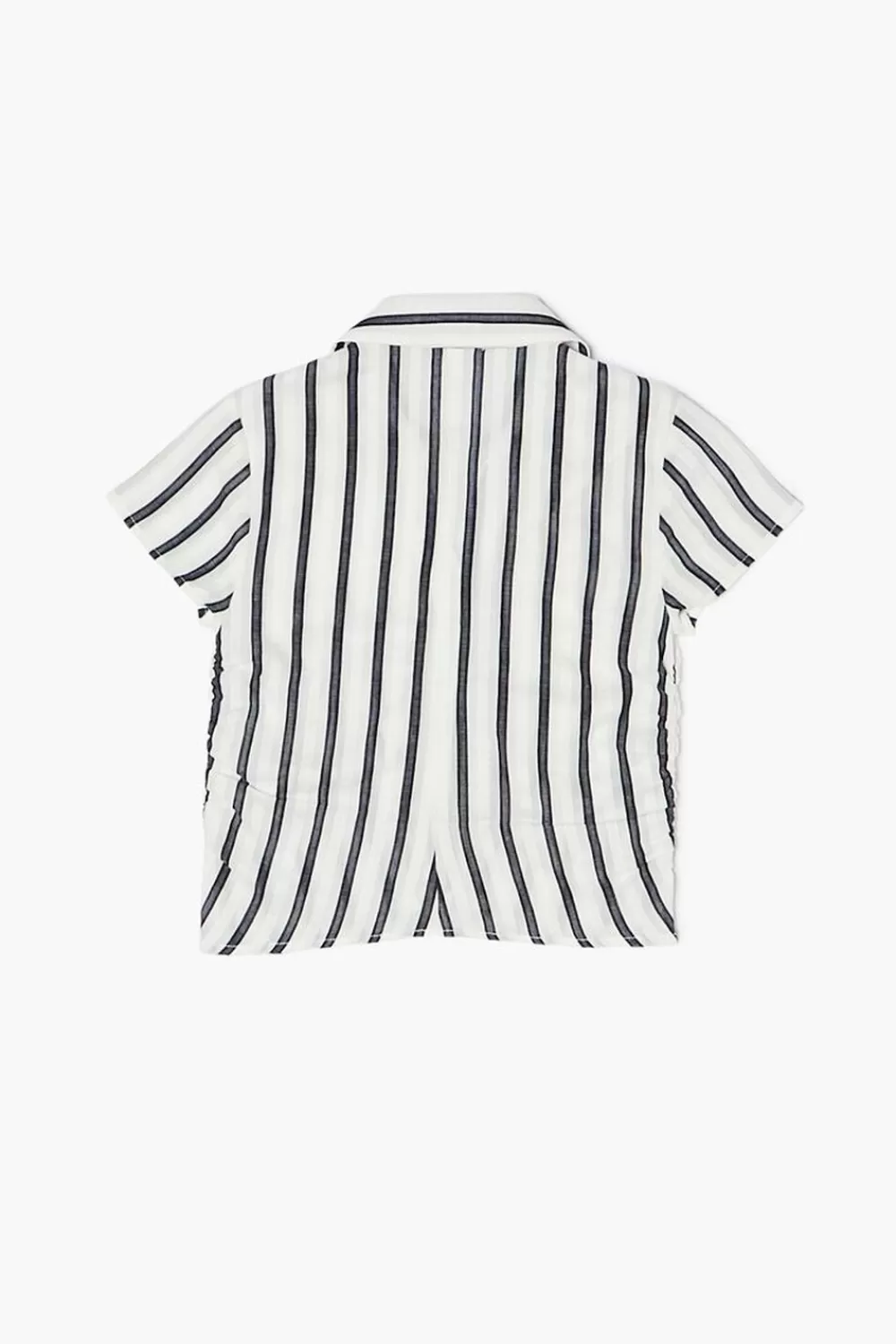 Tops>Forever 21 Girls Ruched Striped Shirt (Kids) Cream/Blue
