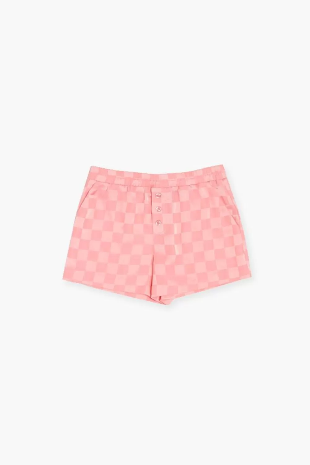 Bottoms>Forever 21 Girls Satin Checkered Shorts (Kids) Flamingo Pink