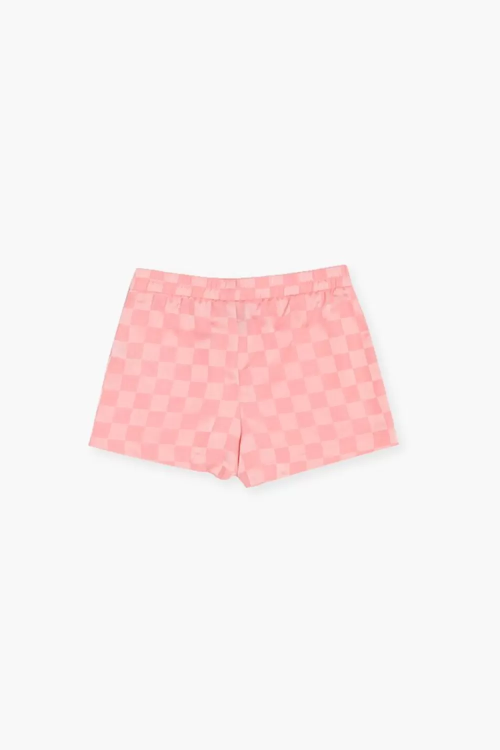 Bottoms>Forever 21 Girls Satin Checkered Shorts (Kids) Flamingo Pink