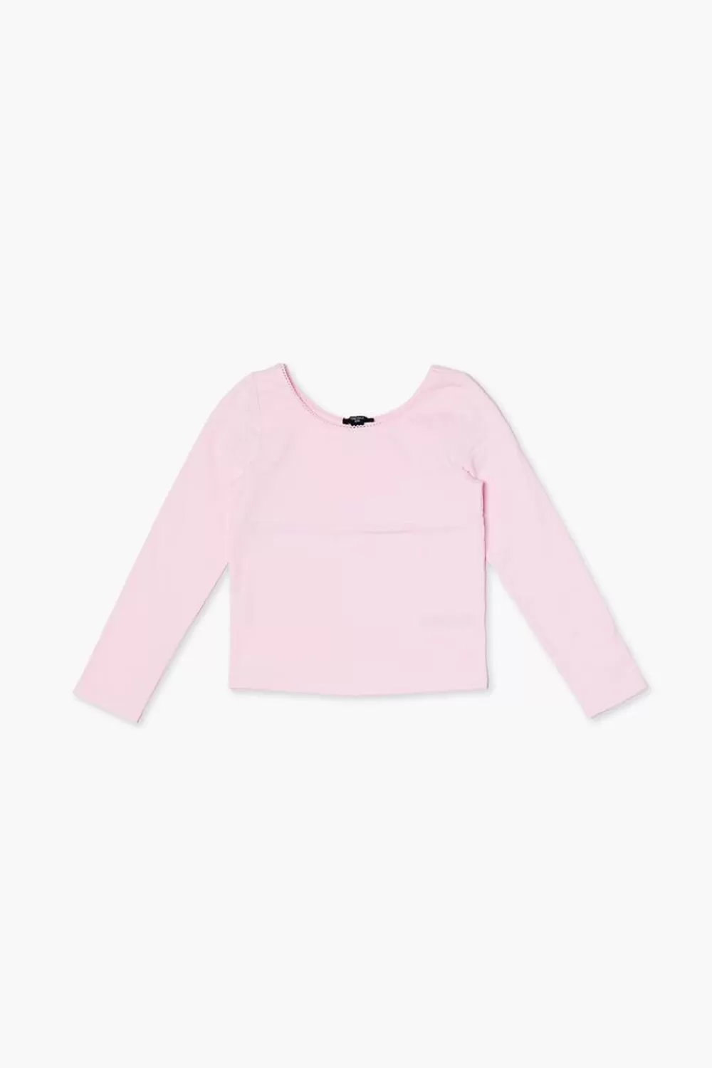 Tops>Forever 21 Girls Scoop Neck Long-Sleeve Tee (Kids) Bubble Gum