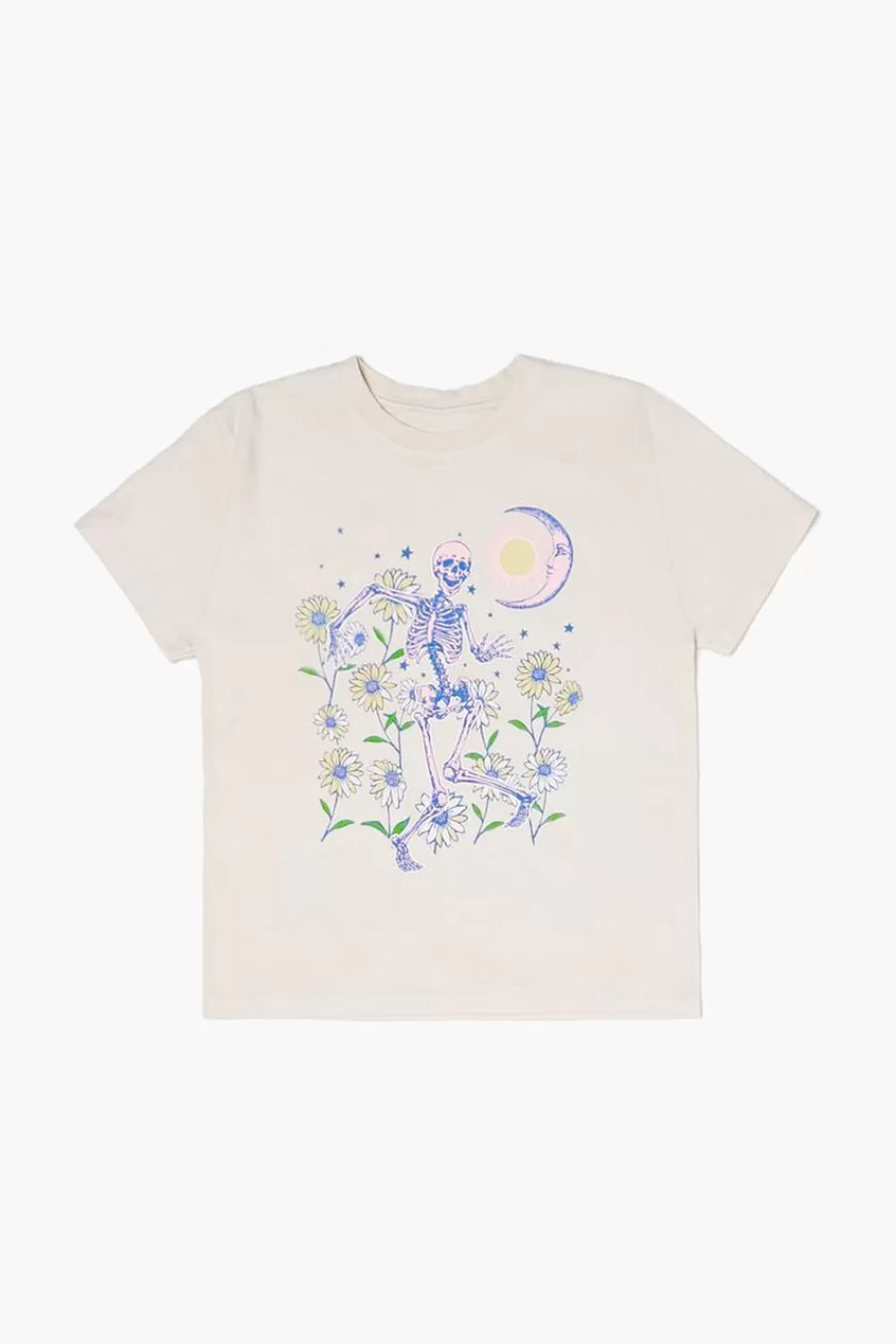 Tops>Forever 21 Girls Skeleton Graphic Tee (Kids) Cream/Multi