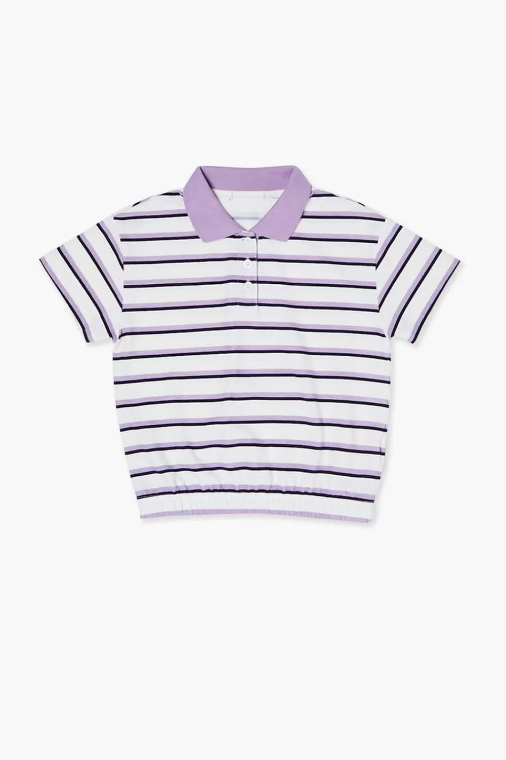 Tops>Forever 21 Girls Striped Polo Shirt (Kids) Cream/Multi