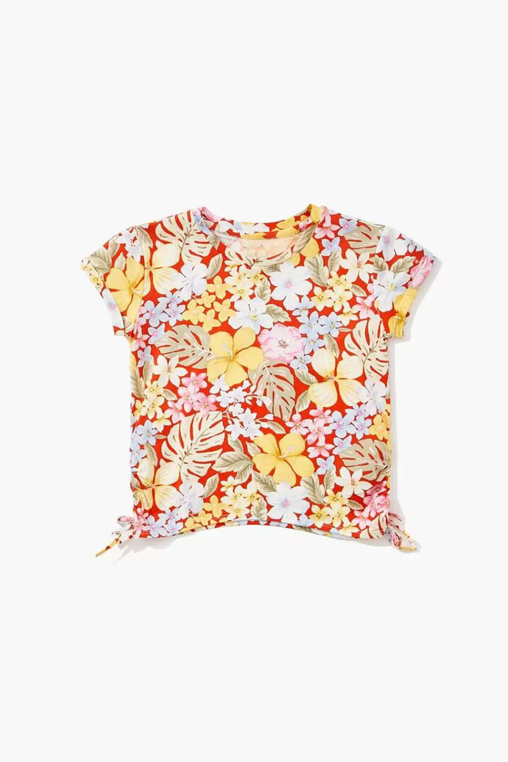 Tops>Forever 21 Girls Tropical Floral Tee (Kids) Red/Multi