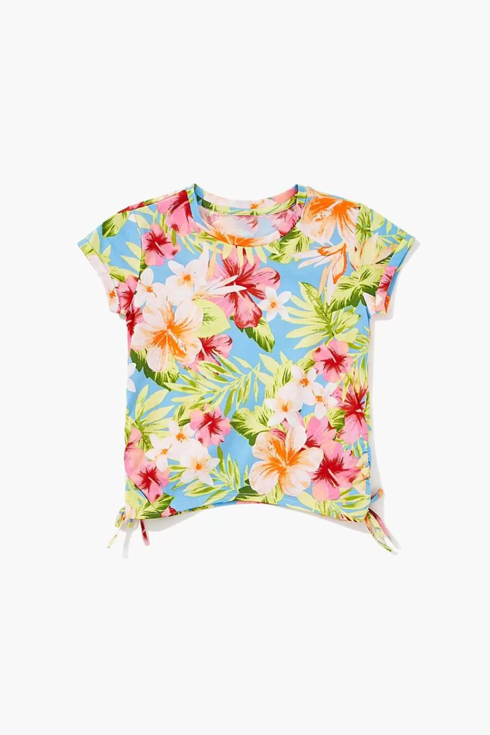 Tops>Forever 21 Girls Tropical Floral Tee (Kids) Blue/Multi