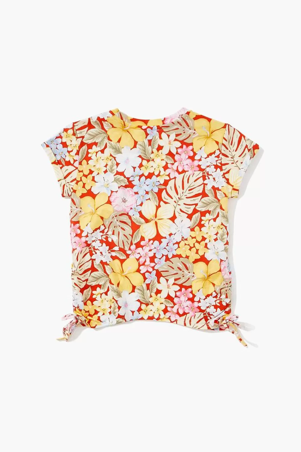 Tops>Forever 21 Girls Tropical Floral Tee (Kids) Red/Multi
