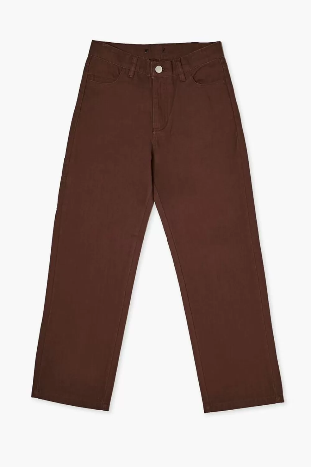 Bottoms>Forever 21 Girls Twill Straight-Leg Pants (Kids) Brown