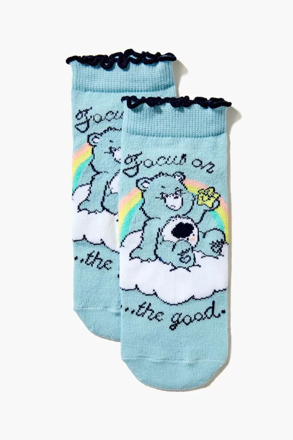 Socks + Tights>Forever 21 Grumpy Bear Ankle Socks Blue/Multi