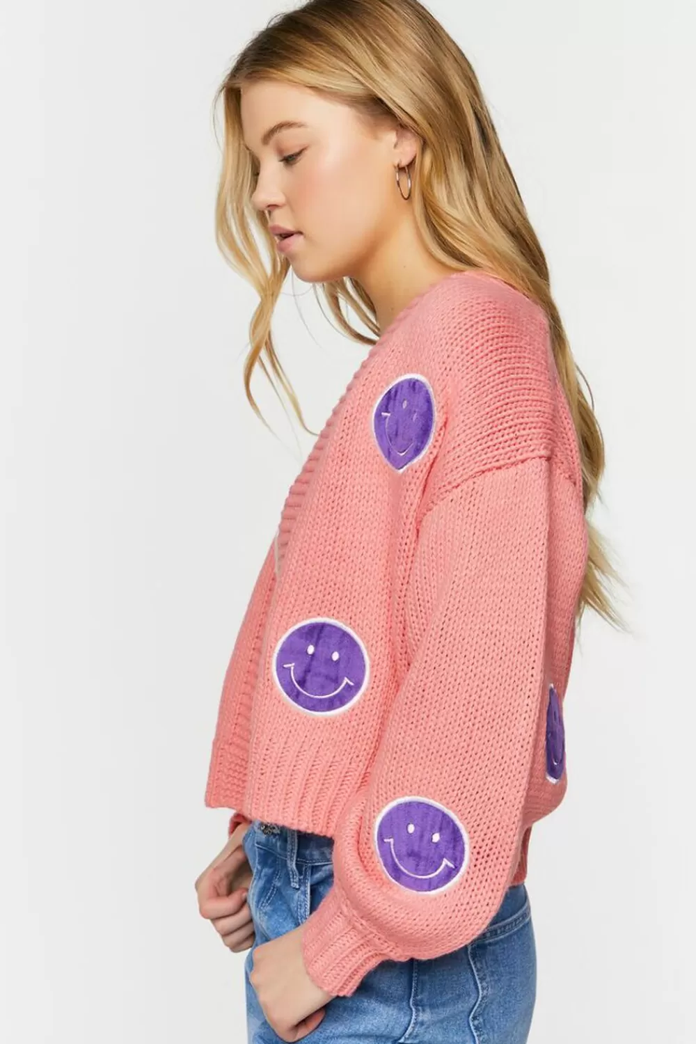Forever 21 Happy Face Patch Cardigan Sweater | Women Tops