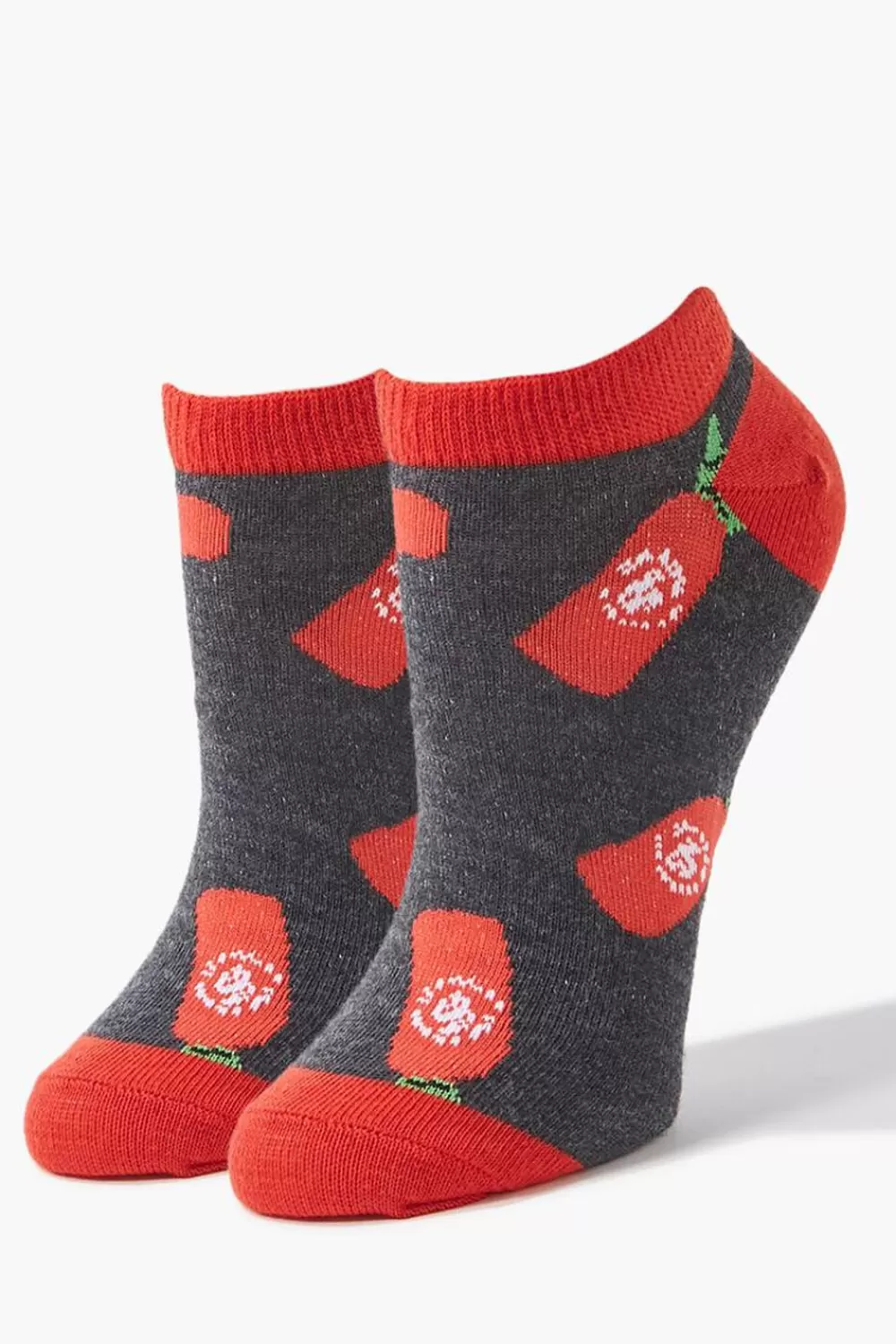 Socks + Tights>Forever 21 Hot Sauce Ankle Socks Red/Multi