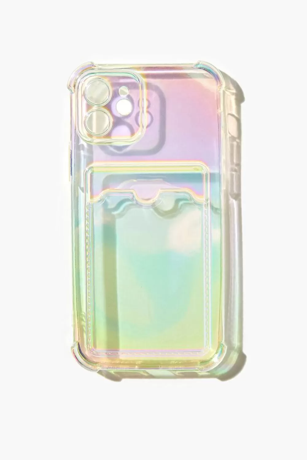 Electronics + Accessories>Forever 21 Iridescent Cardholder Case For Iphone 12 Rainbow/Multi
