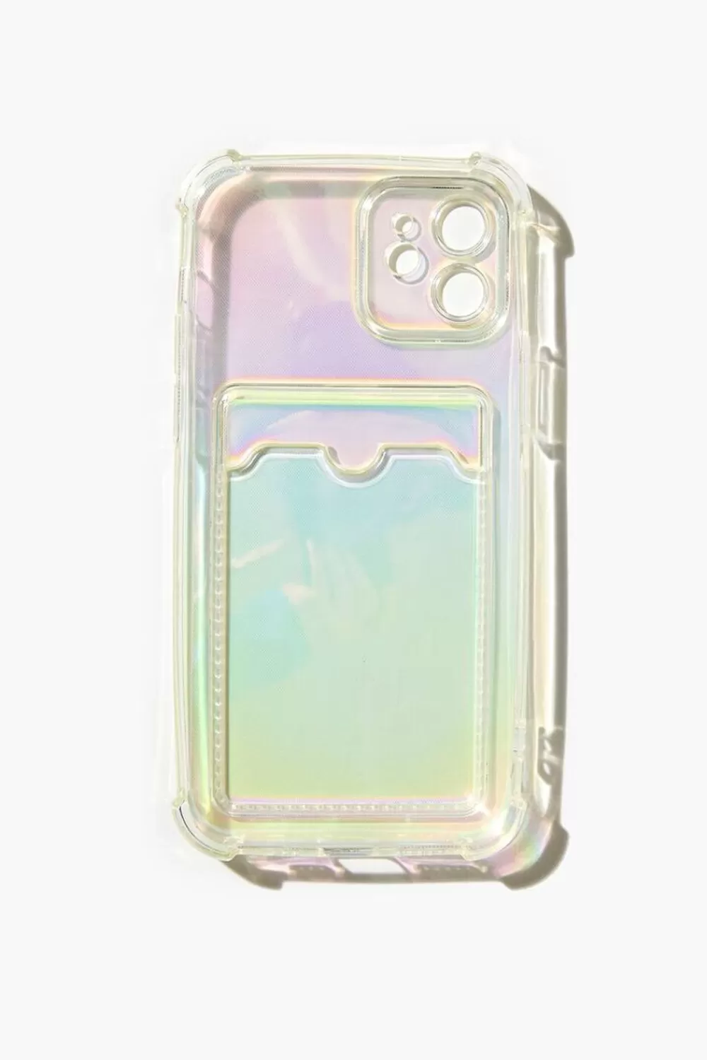 Electronics + Accessories>Forever 21 Iridescent Cardholder Case For Iphone 12 Rainbow/Multi