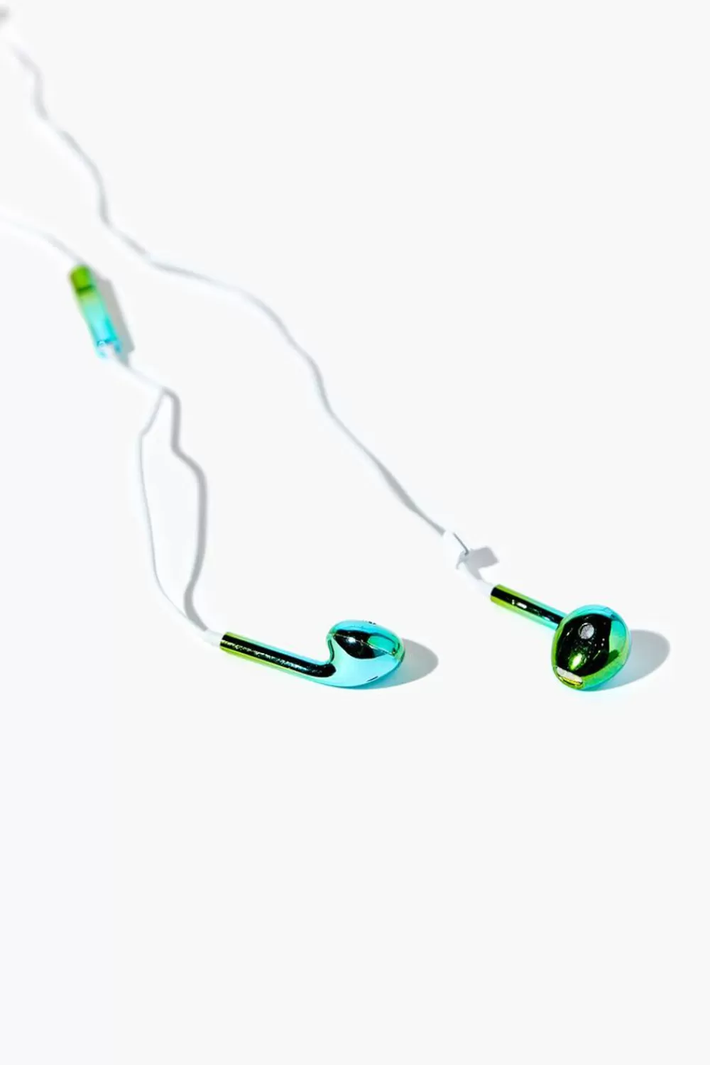 Electronics + Accessories>Forever 21 Iridescent Wired Earphones Green