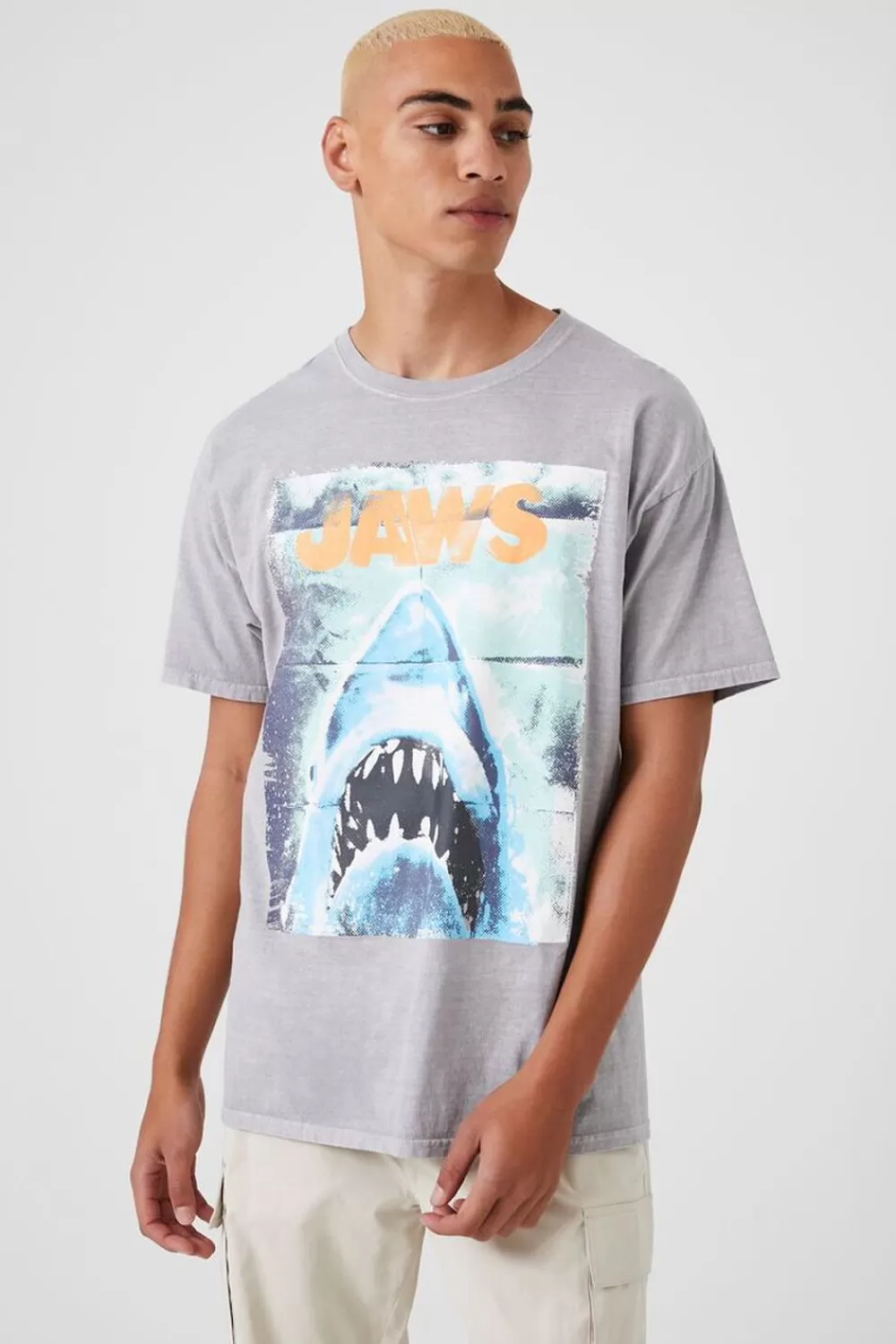 Graphic Tees>Forever 21 Jaws Graphic Tee Heather Grey/Multi