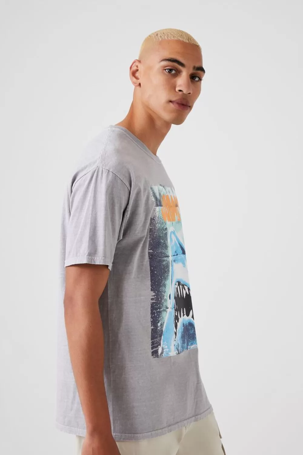 Graphic Tees>Forever 21 Jaws Graphic Tee Heather Grey/Multi