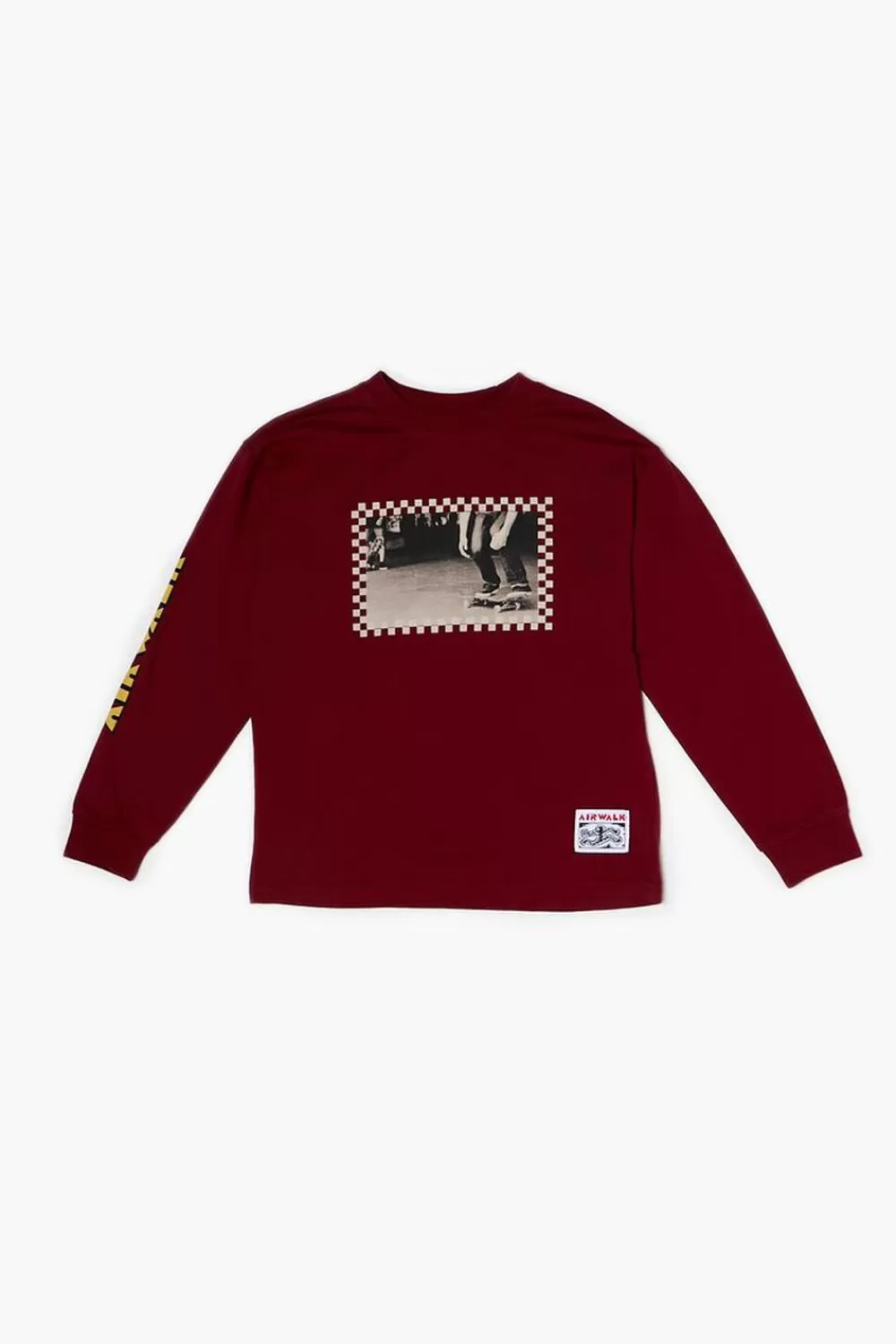 Tops>Forever 21 Kids Airwalk Graphic Tee (Girls + Boys) Burgundy/Multi