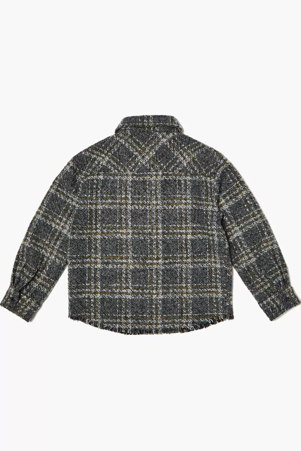 Tops>Forever 21 Kids Brushed Plaid Shirt (Girls + Boys) Grey/Multi