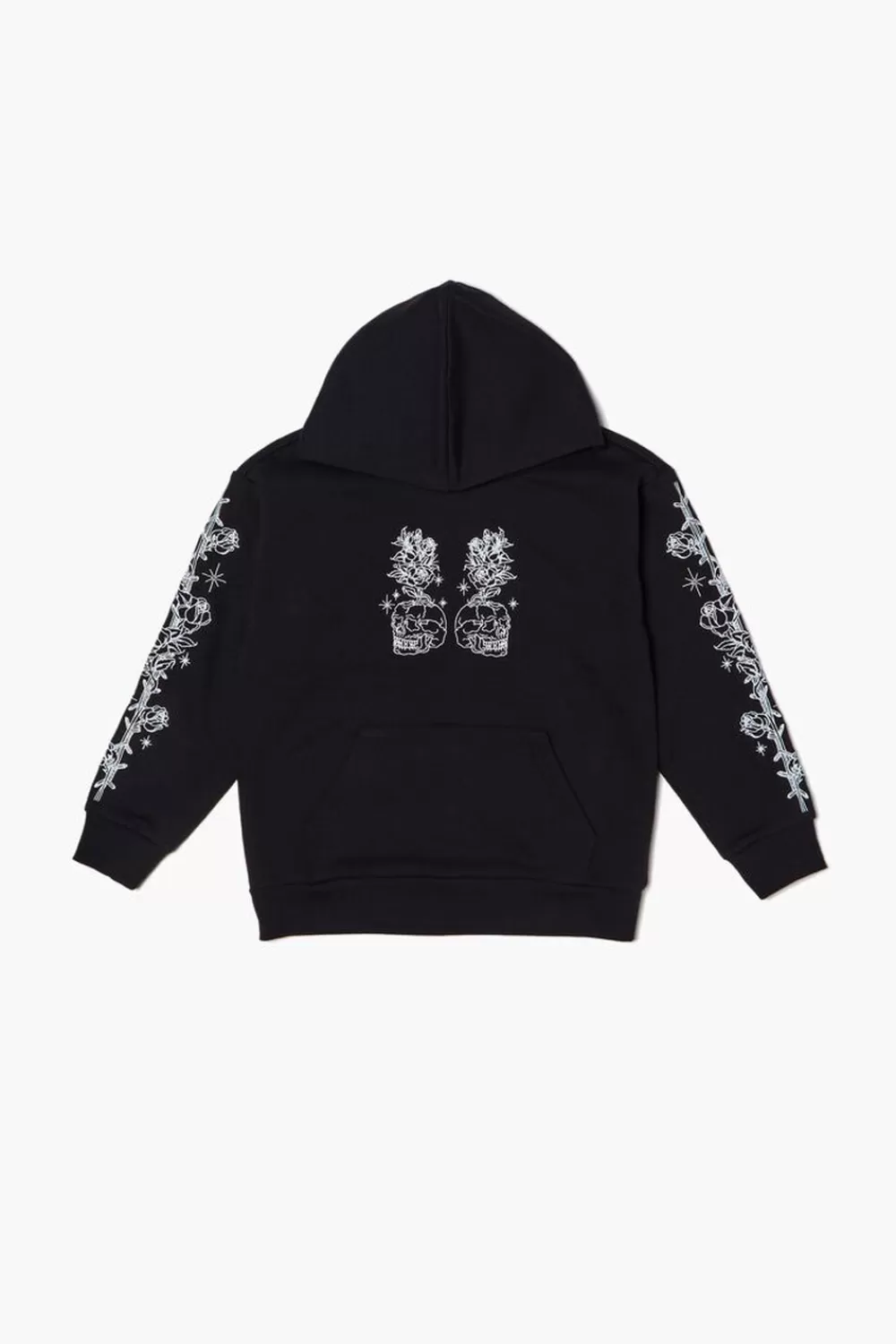 Tops>Forever 21 Kids Buena Suerte Graphic Hoodie (Girls + Boys) Black/White