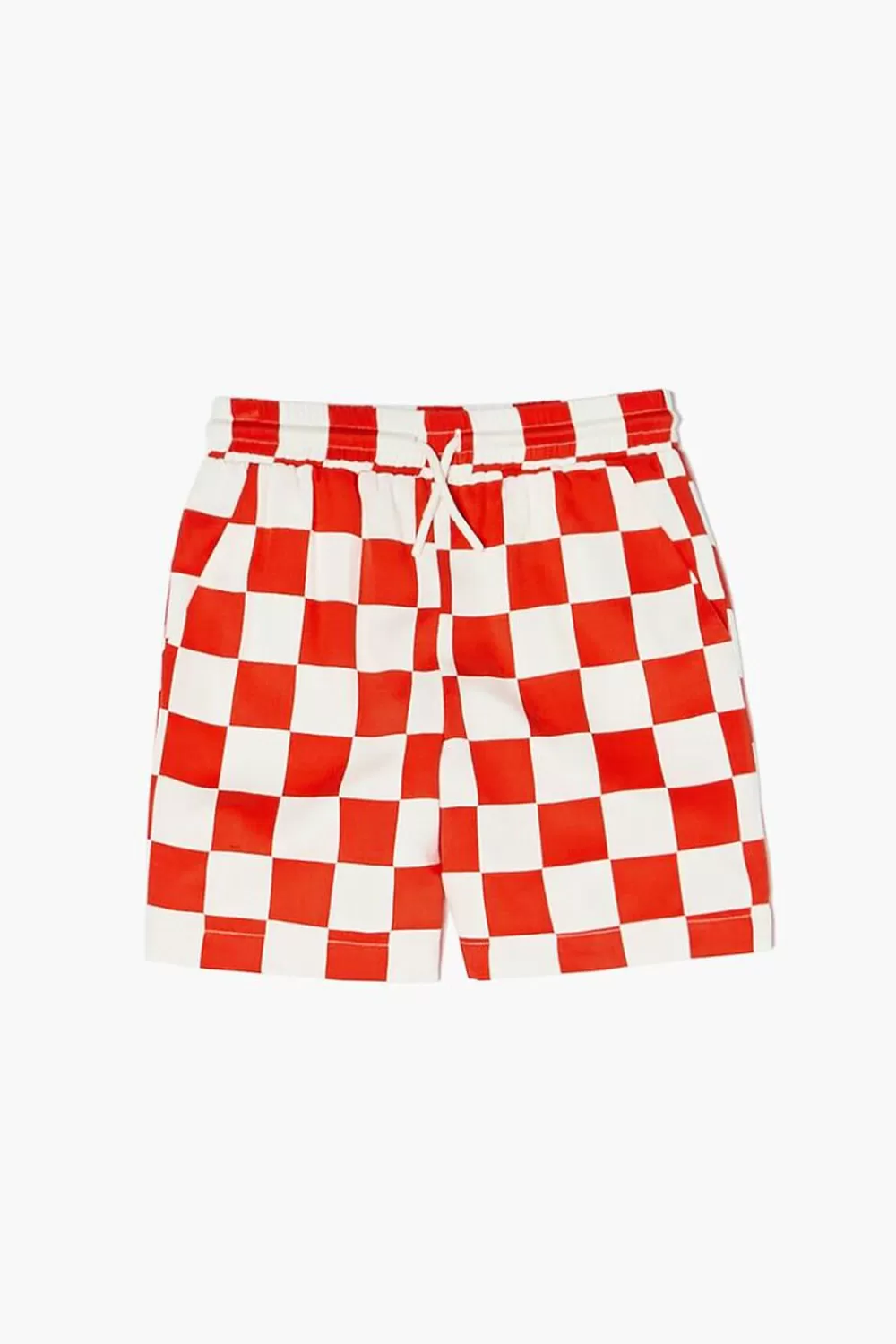 Bottoms>Forever 21 Kids Checkered Drawstring Shorts (Girls + Boys) White/Red